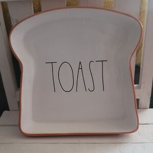 Rae Dunn Toast Shaped Plates X2